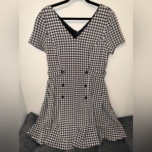DKNY Black & White Gingham Dress